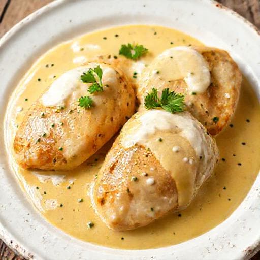 Classic Chicken with Mustard and Cream Sauce (Пиле с горчица и сметана)