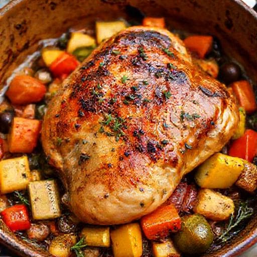 Chicken Provençal with Ratatouille Base