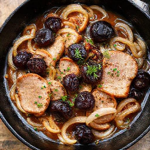 Quick Pork with Prunes Skillet