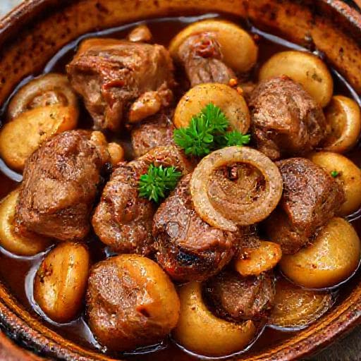 Traditional Bulgarian Pork with Apples (Свинско с ябълки)
