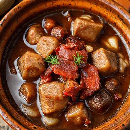 Pork with Beer and Smoked Bacon (Regional Twist)