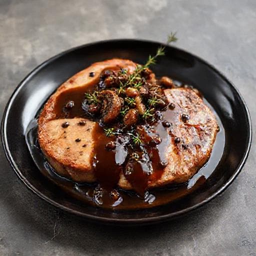 Pork Medallions with Forest Mushroom and Brandy Sauce