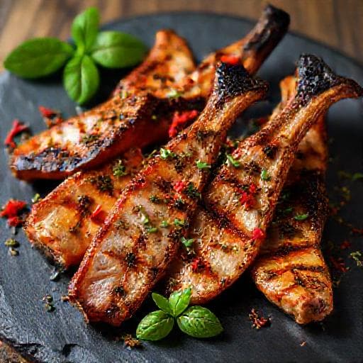 Spicy Grilled Pork Ears with Balkan Herbs