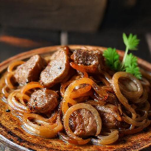 Traditional Bulgarian Pork Liver with Onions (Свински дроб с лук)