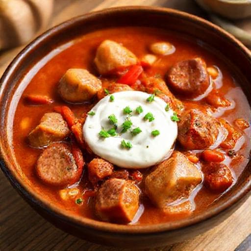 Veal Stew with Smoked Sausage and Paprika
