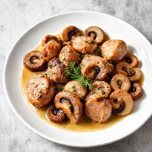 Quick Rabbit with White Wine and Mushrooms