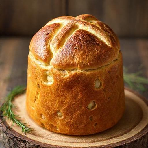 Traditional Paska z Prazom (Easter Bread with Leeks)