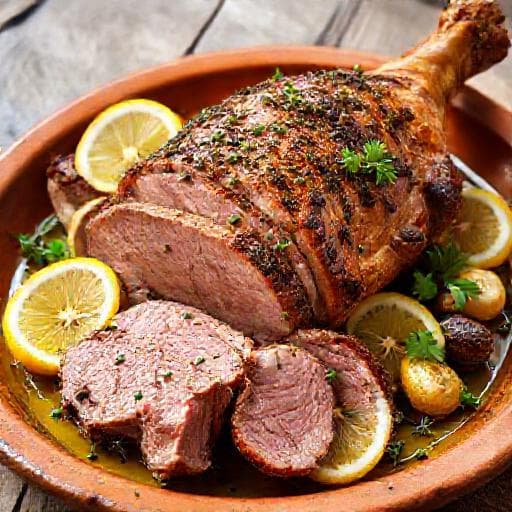 Mediterranean Lamb Leg with Lemon and Oregano