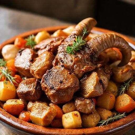 Traditional Bulgarian Roasted Young Goat (Ярешко печено)