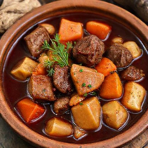 Young Goat Stew with Red Wine and Root Vegetables (Ярешко яхния)