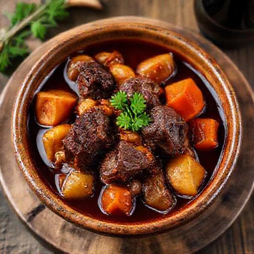 Classic Wild Boar Stew with Red Wine
