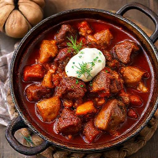 Wild Boar Goulash with Red Wine and Paprika