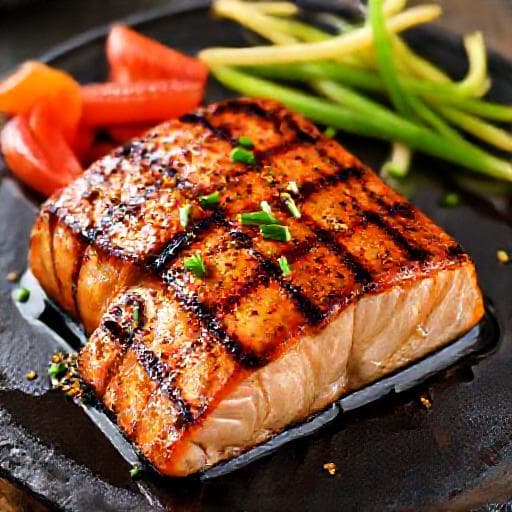 Miso-Teriyaki Lazac Grillezve