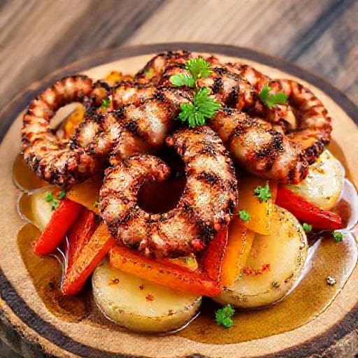 Grillezett polip 'Galego' stílusban