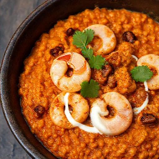 Füstölt paprika és chorizo garnélás rizottó