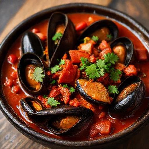Paradicsomos Kagyló Chorizóval és Chivel