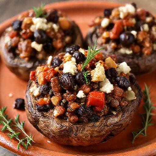 Mediterrán Töltött Portobello Gomba