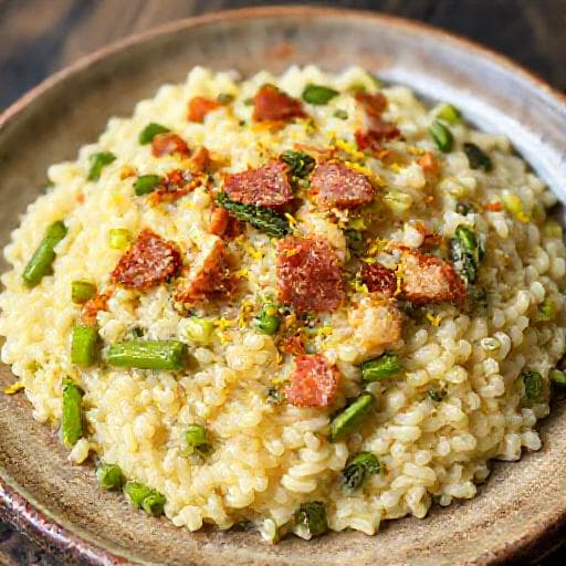 Spárgás Rizottó Pancetta-val és Citrommal