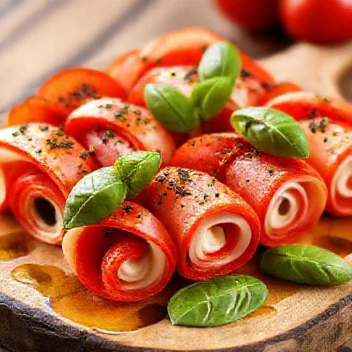 Caprese saláta tekercsek