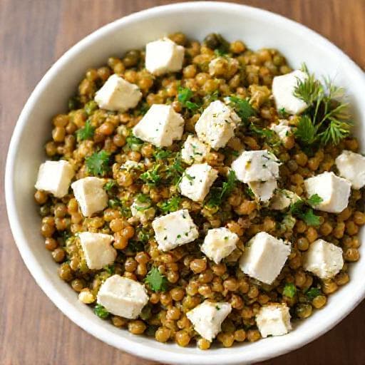 Gyors Lencsesaláta Feta Darabokkal