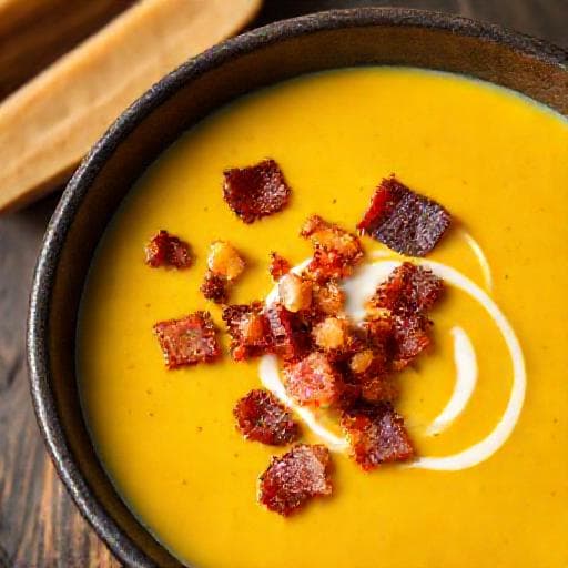 Kukoricakrémleves Baconnal és Chili Paprikával