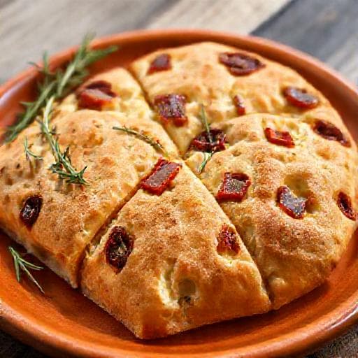 Focaccia Rozmaringgal és Szárított Paradicsommal