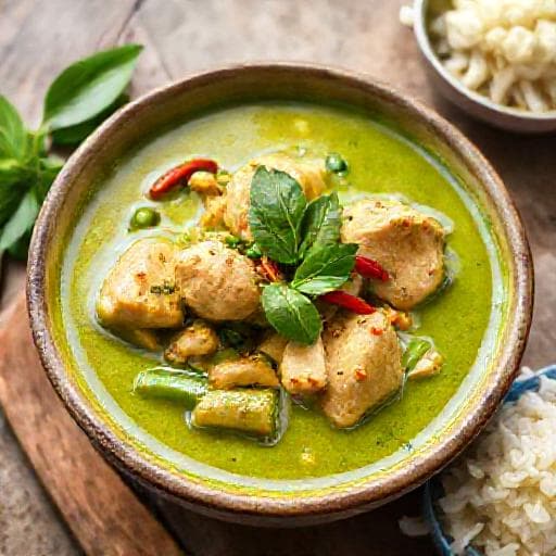 Hagyományos Thai Zöld Curry Csirkével