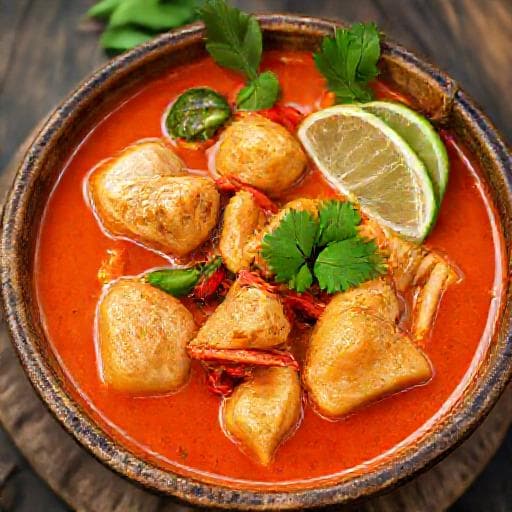 Hagyományos Thai Vörös Curry Csirkével