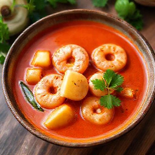 Vörös Curry Garnélával és Ananásszal