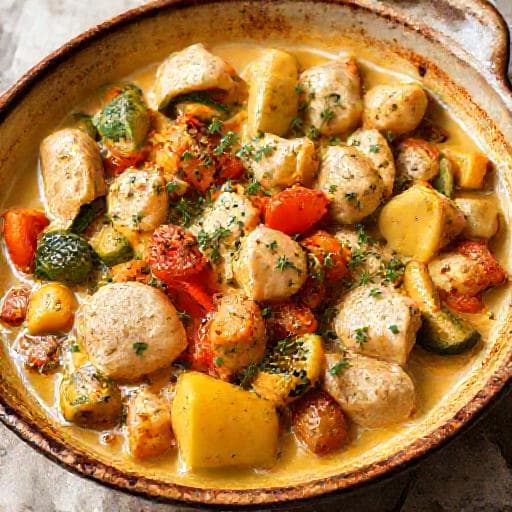 Citromos Csirke Ragout Zöldségekkel (Avgolemono ihletésű)