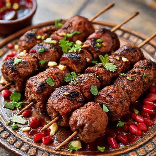 Fűszeres Kofta Kebab Közel-keleti Csavarral