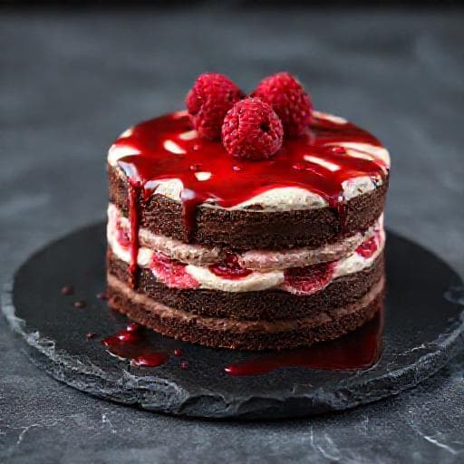 Csokoládé-Málna Háromcsokoládés Torta