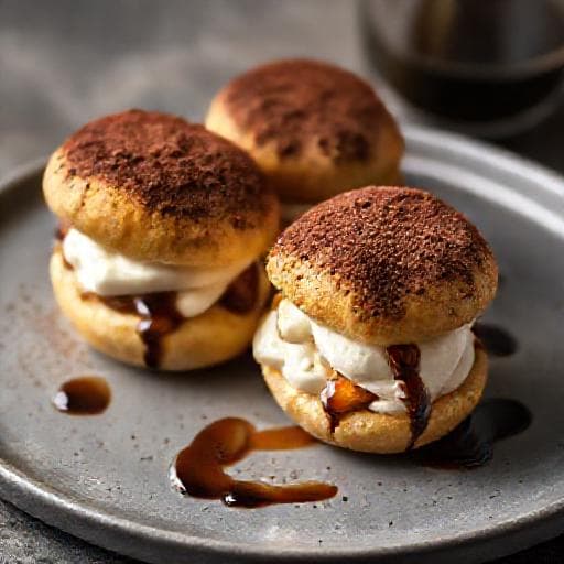 Profiterol Tiramisu Stílusban