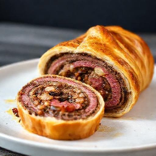 Beef Wellington 'Wellingtoni' módra (Gombás-szalonnás)