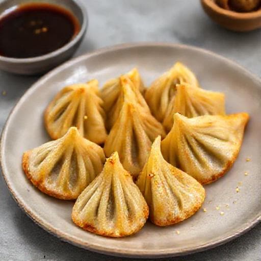 त्वरित लौकी मोमोज (पैन-फ्राइड)