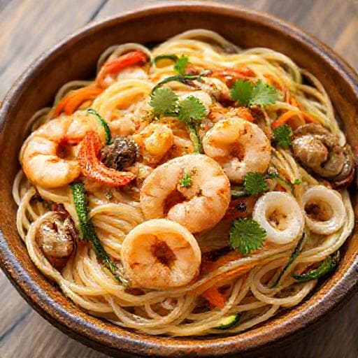 समुद्री भोजन जापचे (Seafood Japchae)