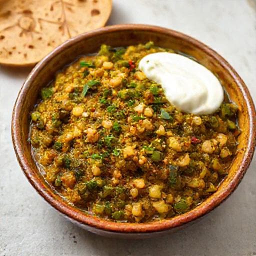 हरे लहसुन और बेसन की सब्जी