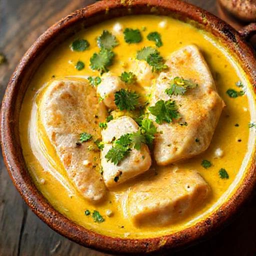 दही और नारियल के साथ शोरषे इलिश