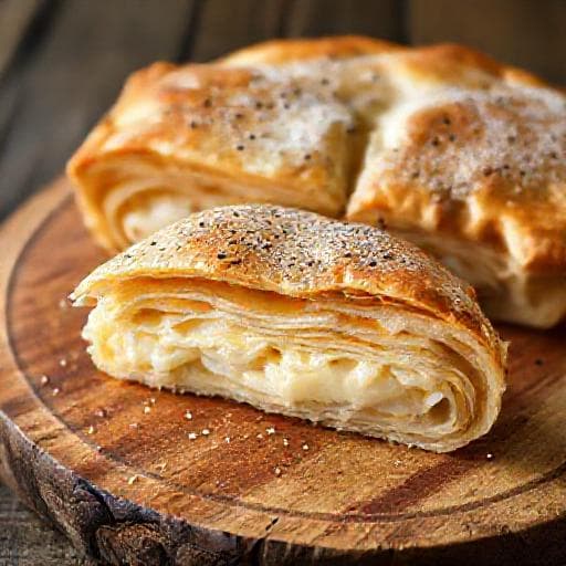 Традиционна баница с дърпани кори и сирене