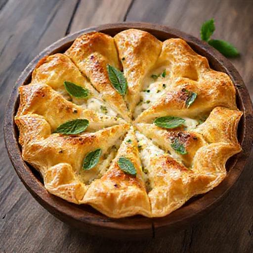 Млечна баница с извара и мента