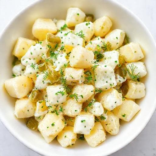 Бърза картофена салата с кисело мляко