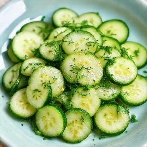 Салата от краставици с копър и малко горчица