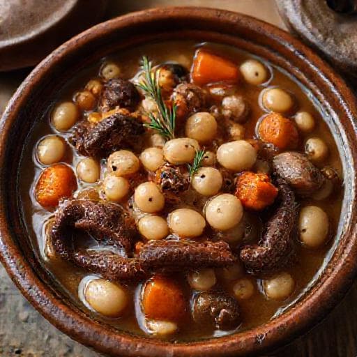 Боб яхния с пушени черва (Родопски вариант)
