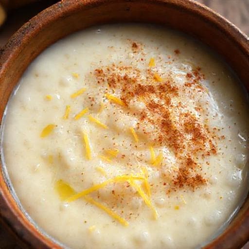 Мляко с ориз с лимонова кора и канела