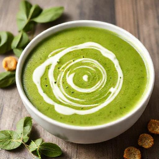 Бърза спаначена крем супа