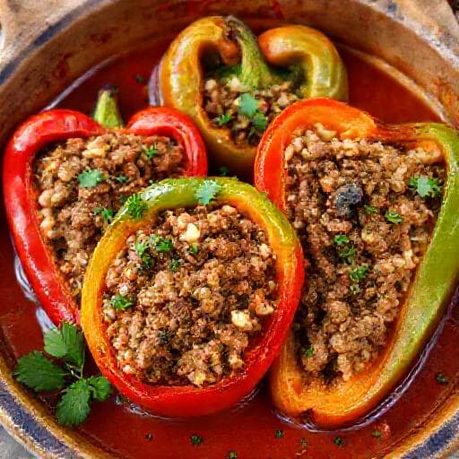 Класически пълнени чушки с кайма и ориз