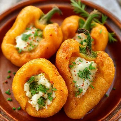 Панирани чушки със сирене и билки (регионален вариант)