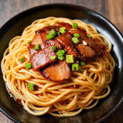 升级版蚝油捞面(加入叉烧)