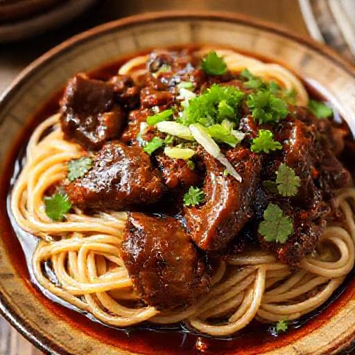 经典广式牛腩捞面