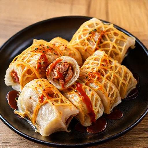 金網脆皮叉燒腸粉